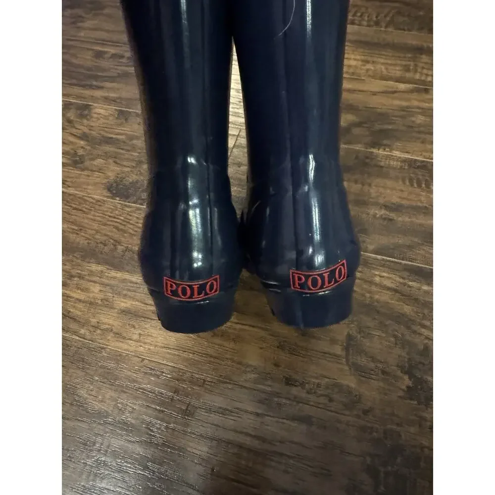 Polo Ralph Lauren Rain Boot Navy Blue Red Pony Muck Puddle Play Toddler Size 8